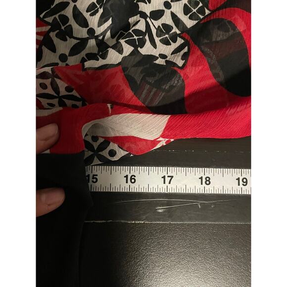 Vintage Womens Dress Medium Red Abstract Babydoll Semi Sheer Whimsigoth Y2K READ - Picture 6 of 8